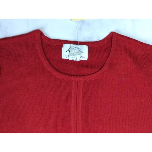 Vtg Linea Louis Dell Olio Womens Size Small Red Long Stretch Pullover Dress - Picture 7 of 10